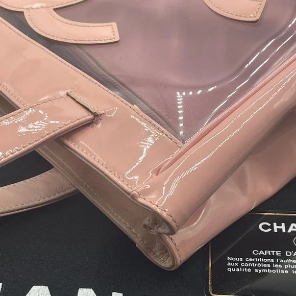 Chanel Vinyl Triple CC Clear Plastic PVC Transparent See-through Coco Tote Bag - Picture 3 of 16